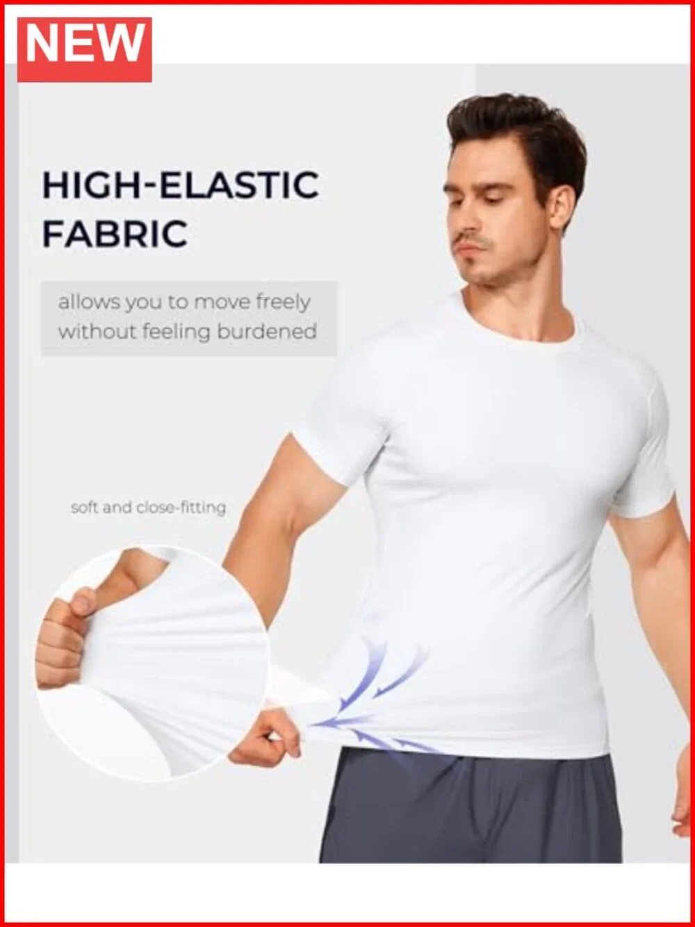 Men's Compression Shirt - Slimming Undershirt Body Shaper Short Sleeve